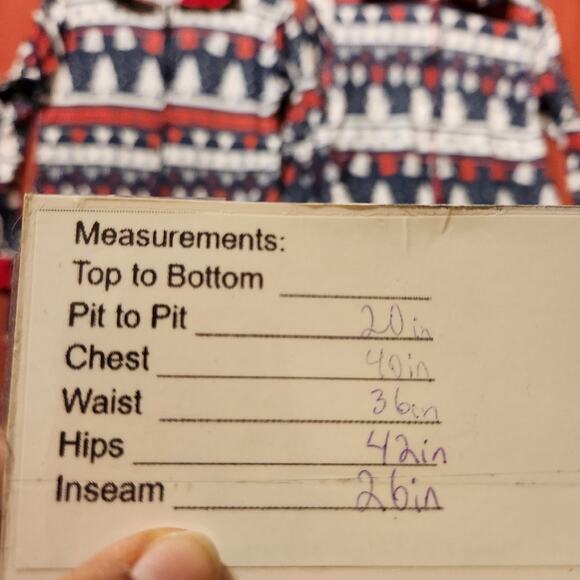 Lot Of 2 Unisex Onesies Blue Red Snowman Christmas One Piece Pajama Size Medium - Picture 4 of 5